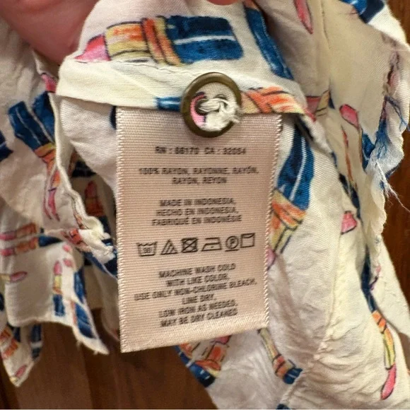 Anthropologie Maeve Tesni Lipstick Print Swing Tank Size 4 EUC $118 100% rayon - Picture 9 of 16